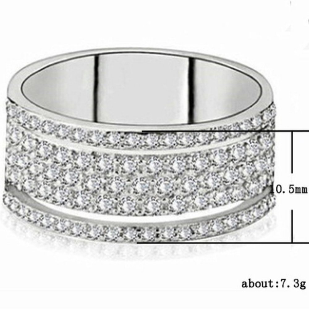 NEW Sterling Silver Diamond Multi Eternity Ring A - Picture 5 of 5